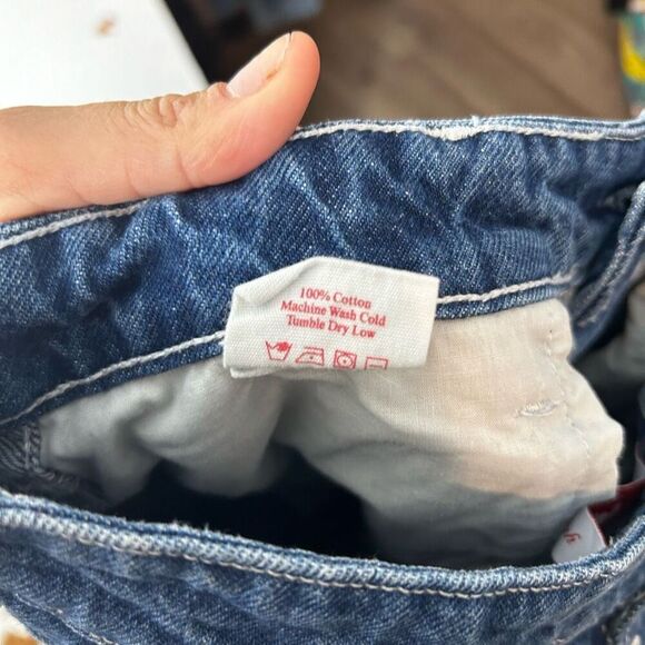 Lisa Says Gah! 100% Cotton Button Fly Cropped Straight Leg Jeans Size 6 - Picture 7 of 13